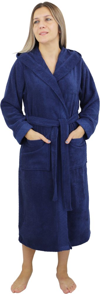 andas Damenbademantel »»Livia««, (1 St.), gemusterter Bordüre, langer Bademantel Damen, 100% Baumwolle, XS-2XL