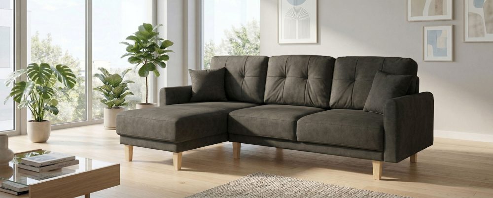 Home affaire Ecksofa »Triplo«, wahlweise mit Bettfunktion und Bettkasten, Zierkissen