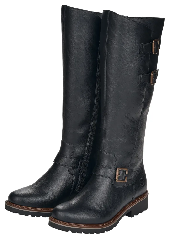Remonte Winterstiefel, Blockabsatz, Langschaftstiefel, Wechselfussbett, XL-Schaft