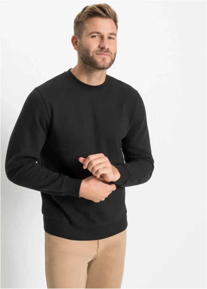bonprix Sweatshirt in Regular Fitschwarz 68Herren