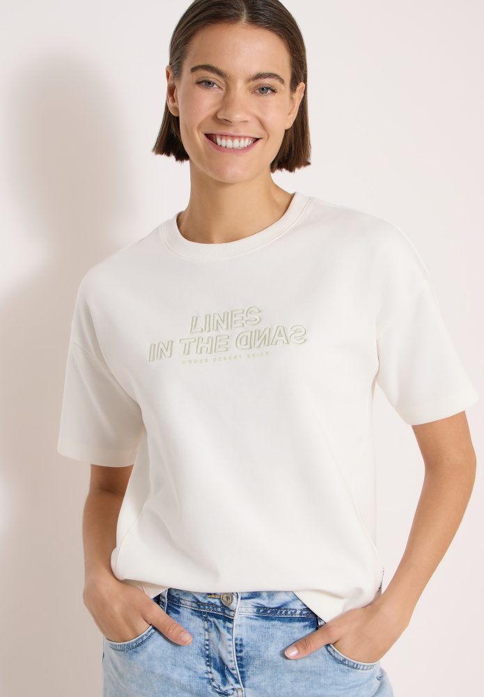 Cecil Sweater, Kurzarm Sweatshirt mit Embroidery