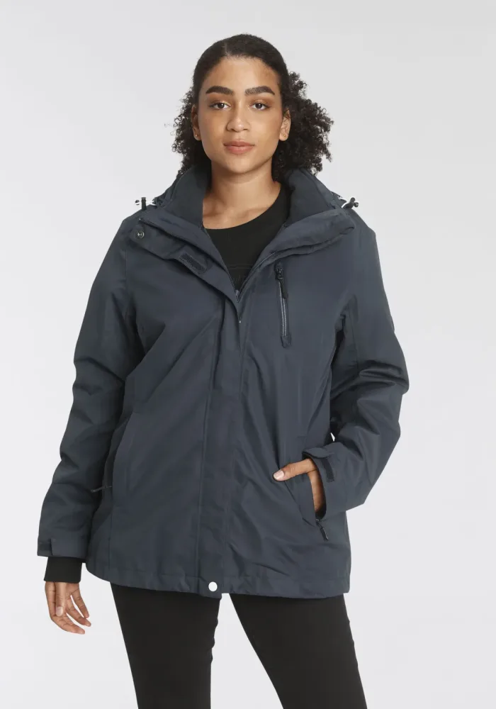 Polarino 3-in-1-Funktionsjacke 2 Stk. tlg. mit Kapuze Aussenjacke: 3.000mm Wassersäule, wind- & wasserdicht, atmungsaktiv