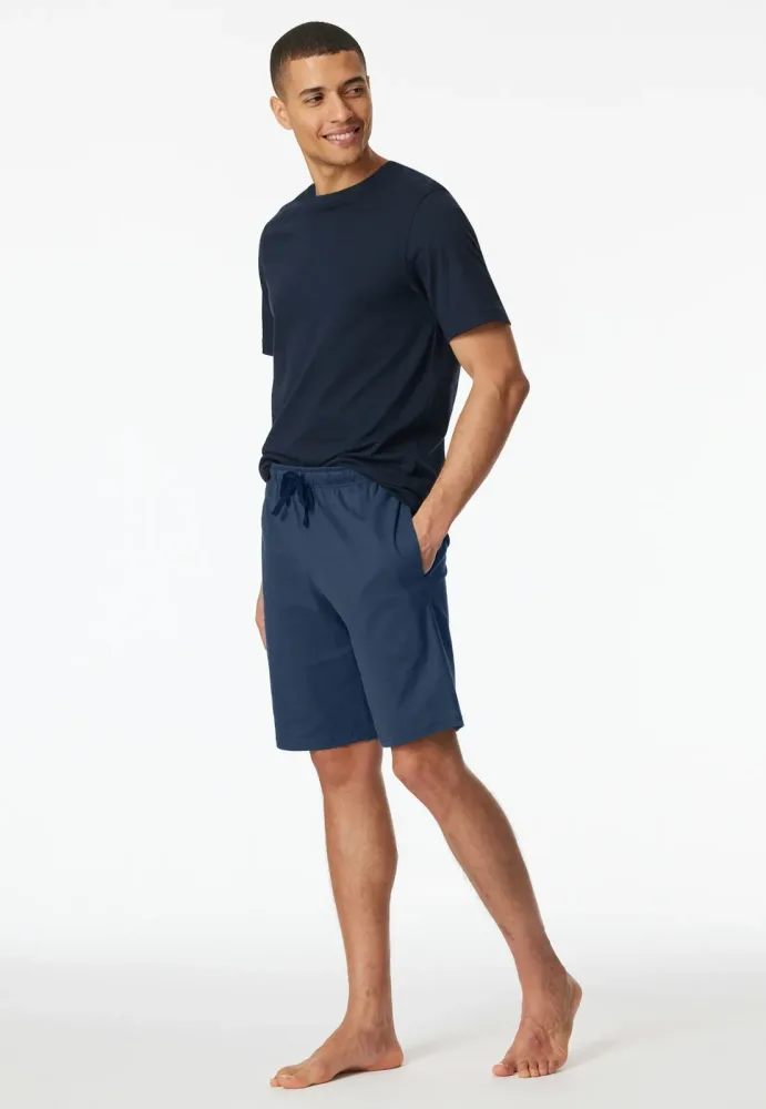 Schiesser Hose kurz Blau - Mix+Relax für Herren, Größe M, 100 % Baumwolle