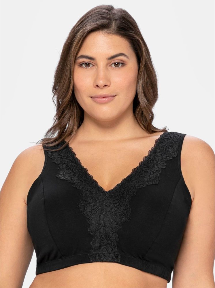 Sheego Bügelloser BH, in Bustier-Form, mit Spitzenborte