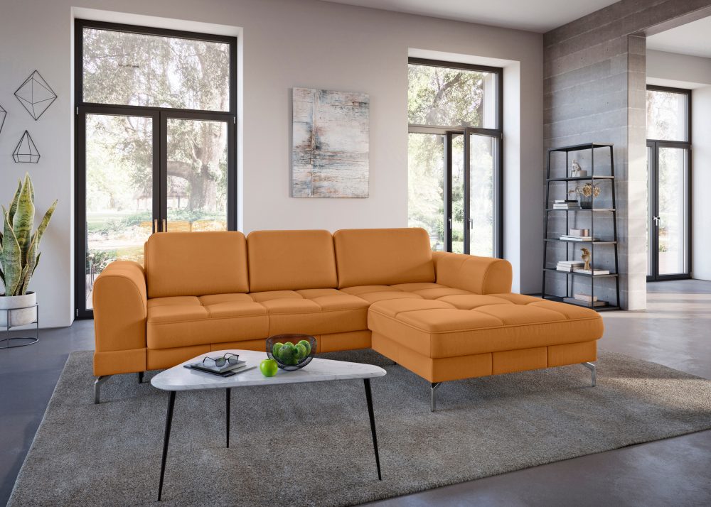 sit&more Ecksofa »Bendigo V«, inklusive Sitztiefenverstellung, Bodenfreiheit 15 cm, wahlweise in 2 unterschiedlichen Fussfarben