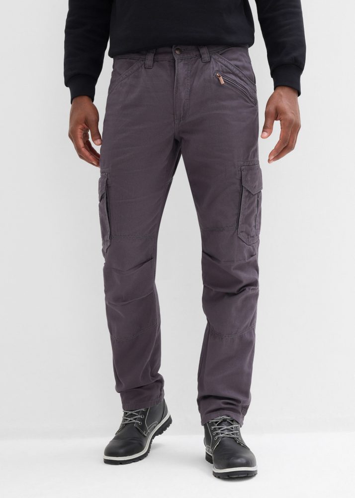 bonprix Cargohose aus Baumwolle, mit Reissverschlussdetail, relaxed fit Passform