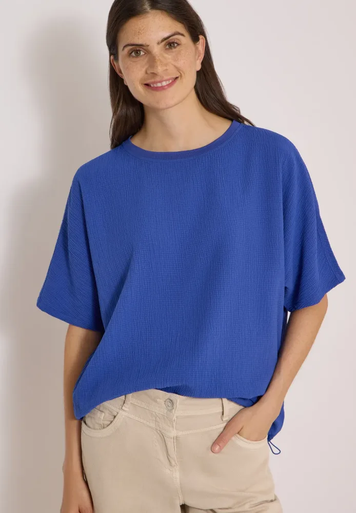 Dropped Shoulder Blusenshirt in Unifarbe
