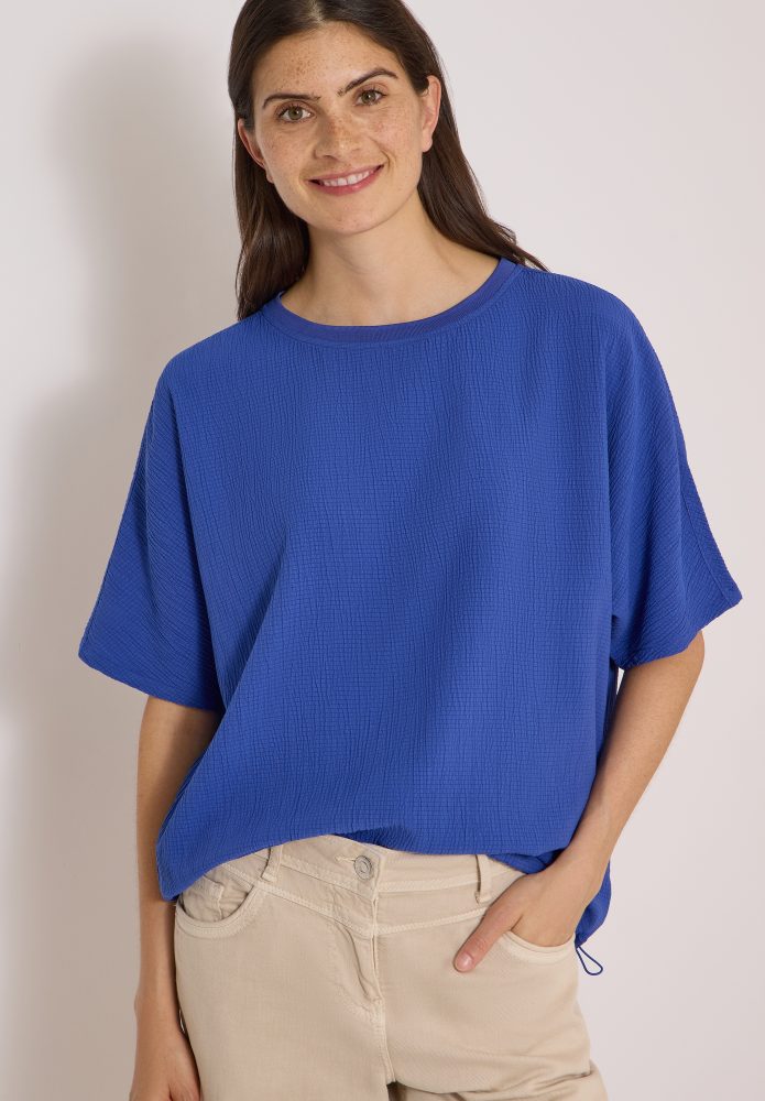 Dropped Shoulder Blusenshirt in Unifarbe