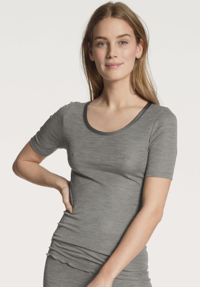 Calida - T-Shirt Wolle/Seide, für Damen, Grau, Größe M