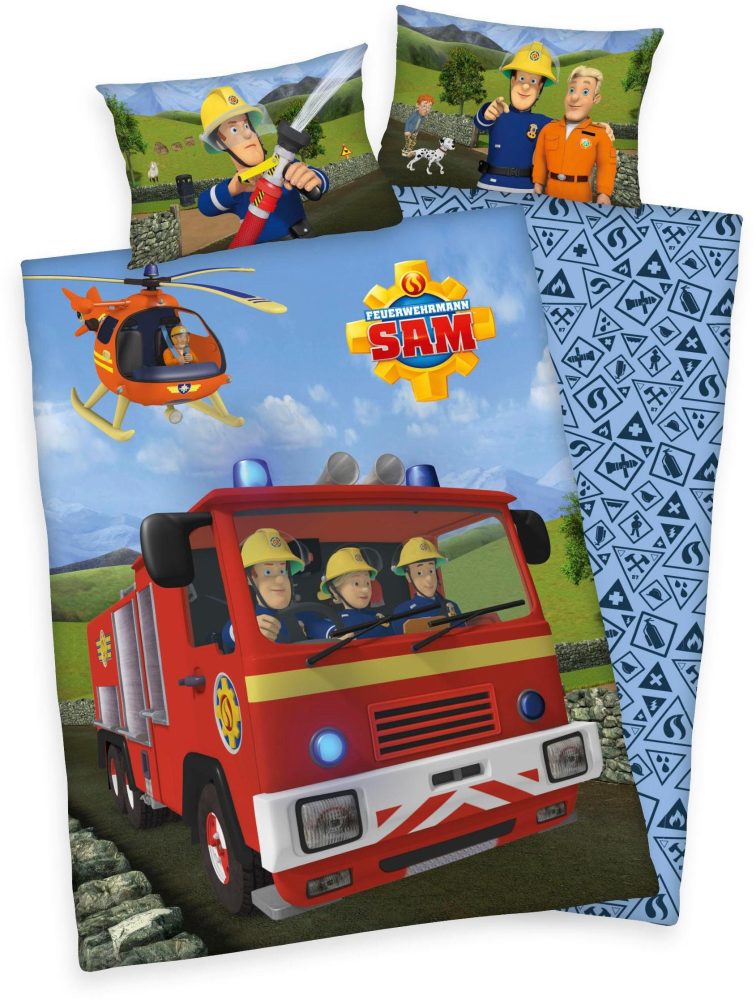 Herding Renforcé Kinder-Wendebettwäsche Feuerwehrmann Sam