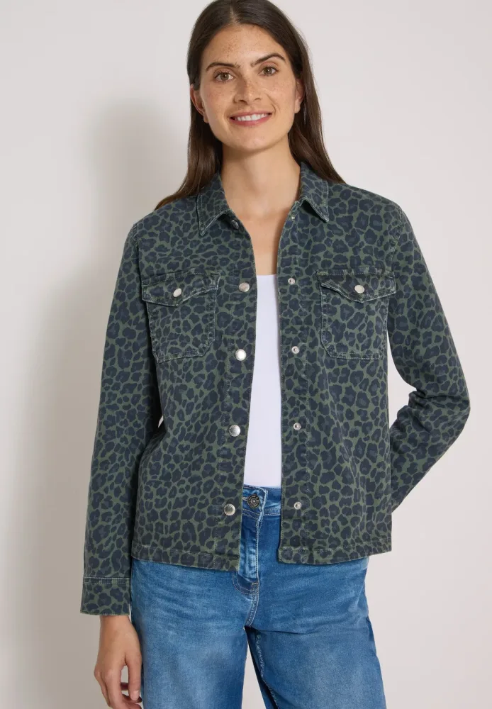 Denim Overshirt mit Leo