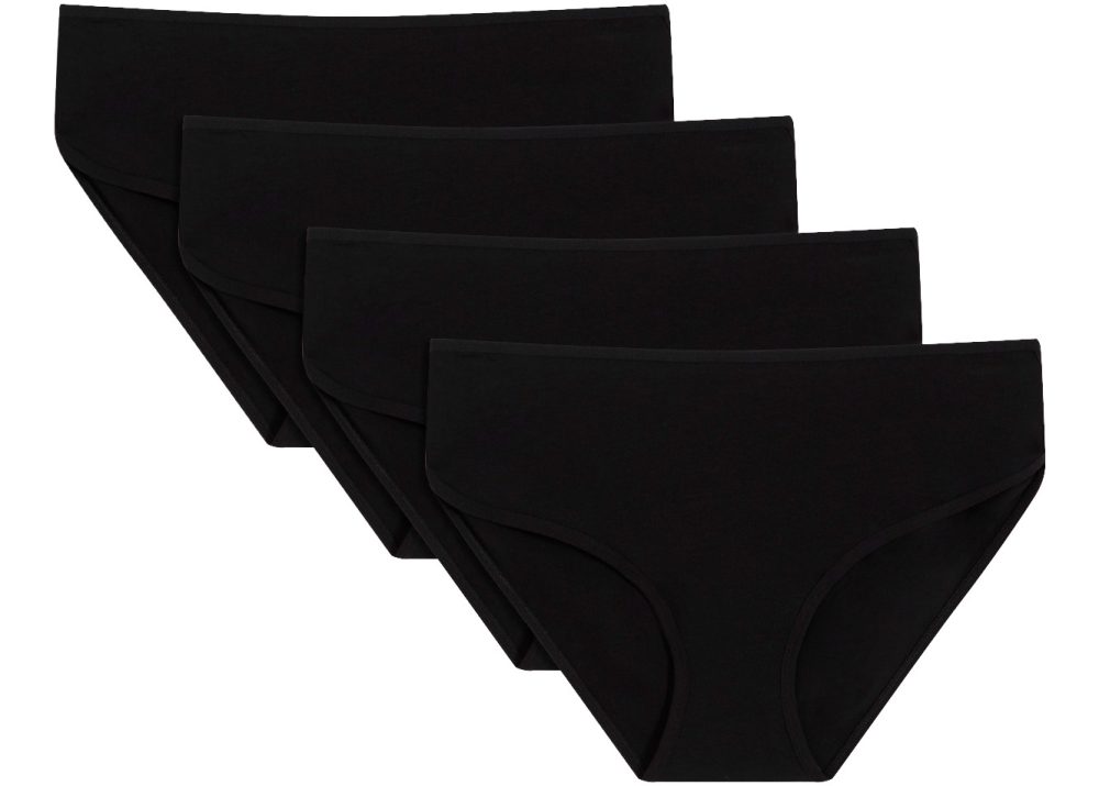 bonprix Panty Packung, 4er, aus Baumwolle und Elasthan, bequeme Passform, Maxipanty-Schnitt