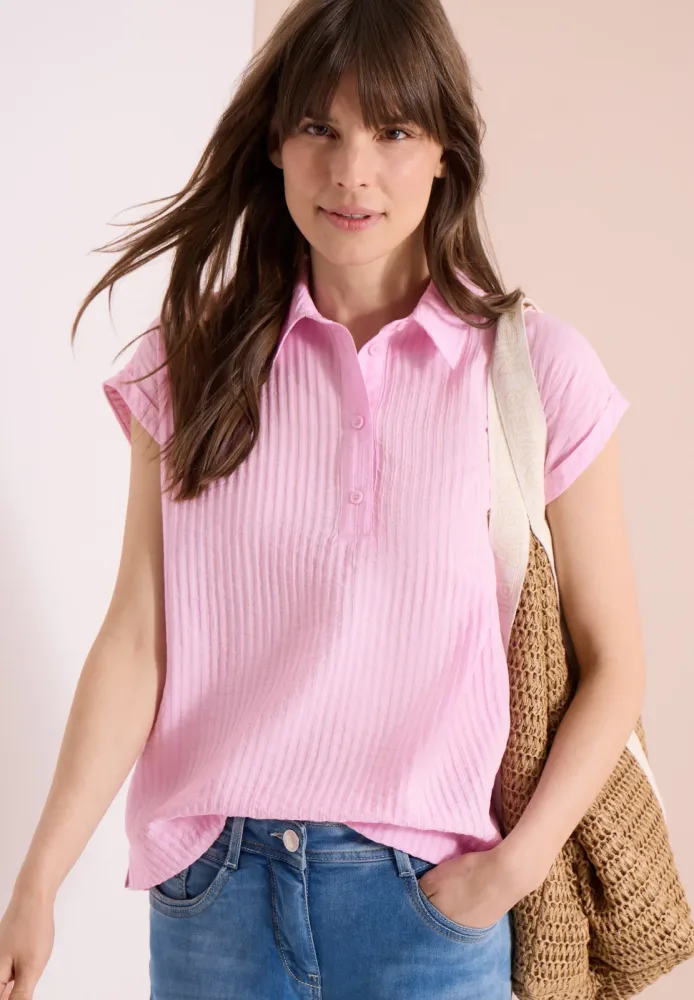Dropped Shoulder Bluse mit Struktur