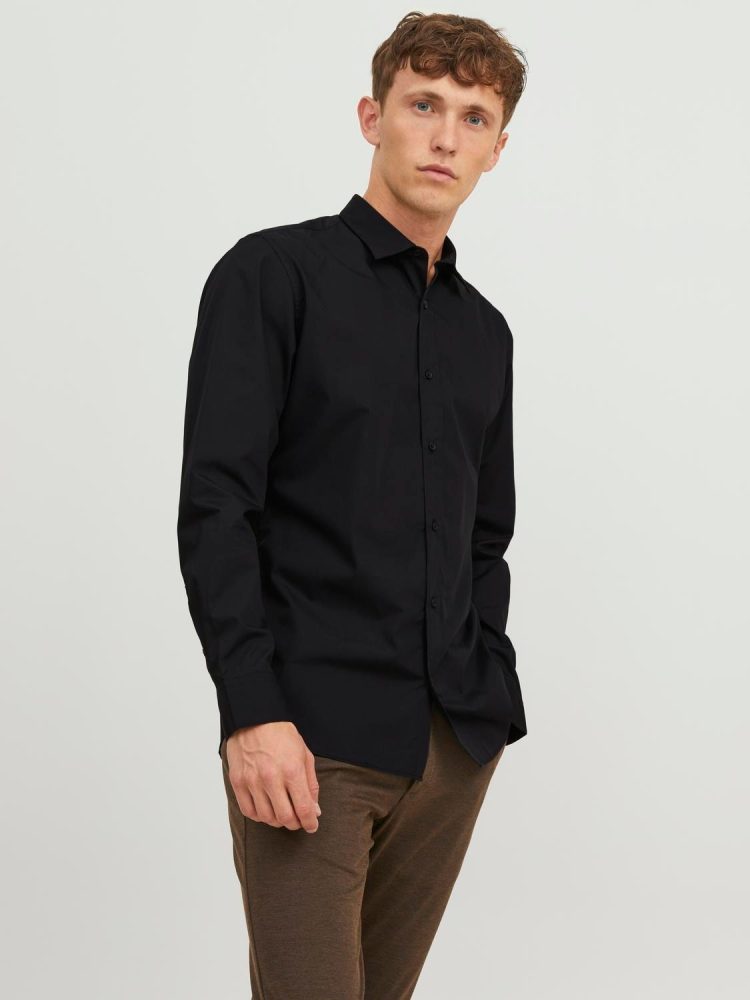 Jack & Jones - Hemd, langarm, für Herren, Black, Größe M