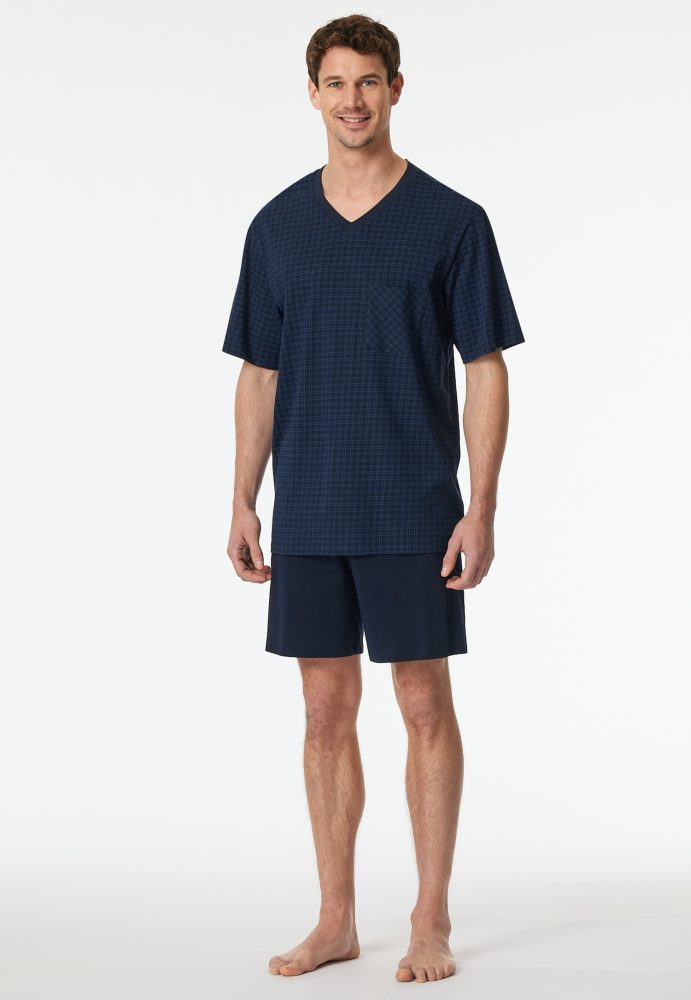 Schiesser - Pyjama Comfort Essentials, für Herren, Dunkelblau, Größe 52