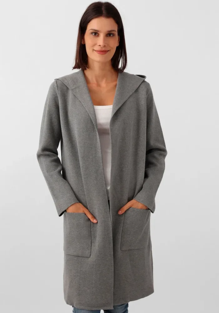 Zwillingsherz Cardigan Kapuze, Taschen, Langarm, ohne Verschluss