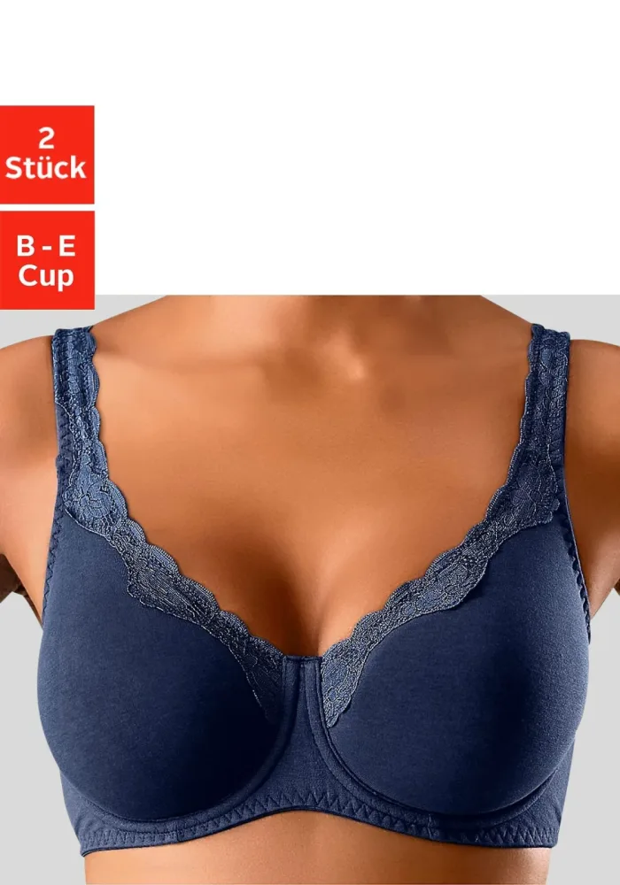 petite fleur Bügel-BH Packung, aus Baumwolle mit breiteren Trägern – auch ideal für grosse Grössen