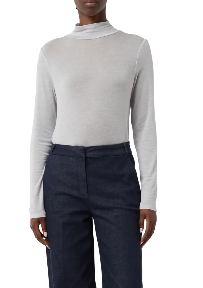 Comma Langarmshirt mit Wollanteil