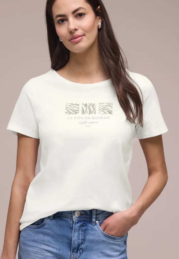 STREET ONE Kurzarmshirt Sommershirt mit Print