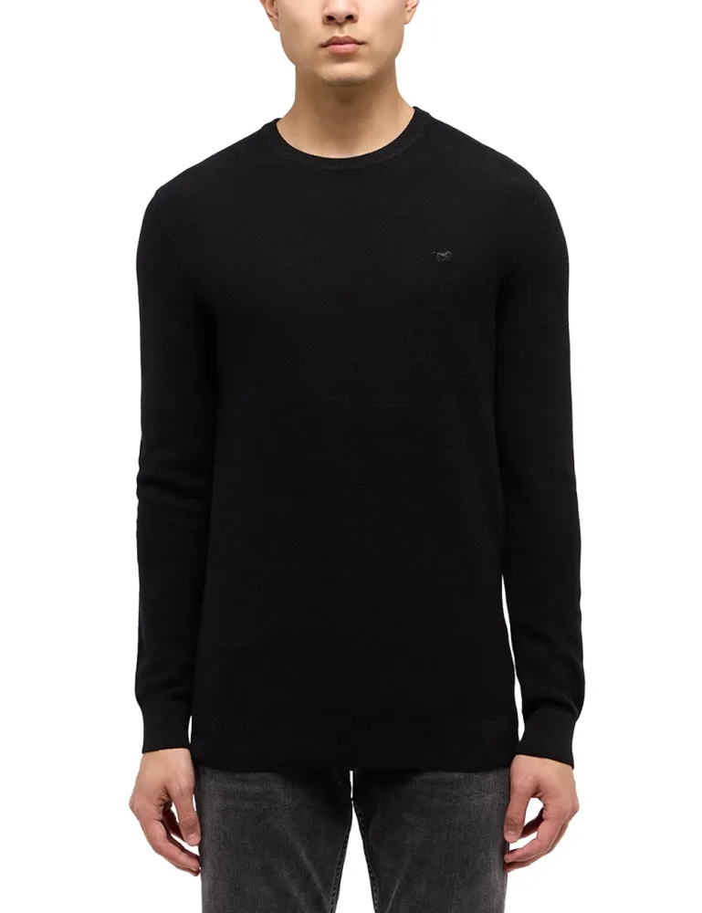 Mustang - Strickpullover  Bequem sitzend-Style Elliot, für Herren, Schwarz, Größe M