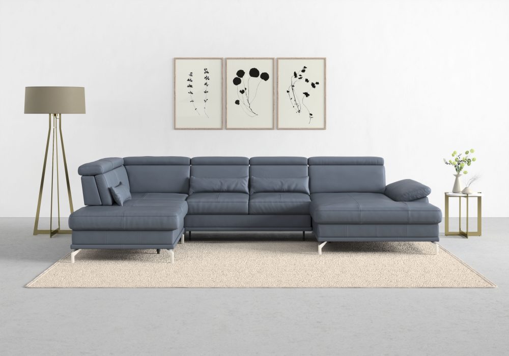 sit&more Wohnlandschaft »Cabrio«, Sitztiefenverstellung und Federkern, jeweils inklusive 3 Nierenkissen