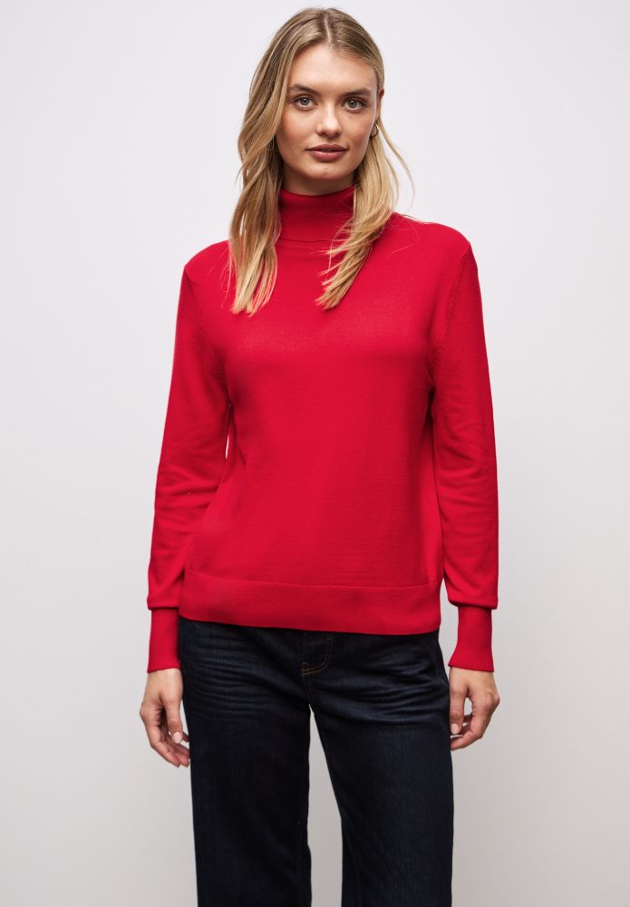 STREET ONE Rollkragenpullover mit Viskose