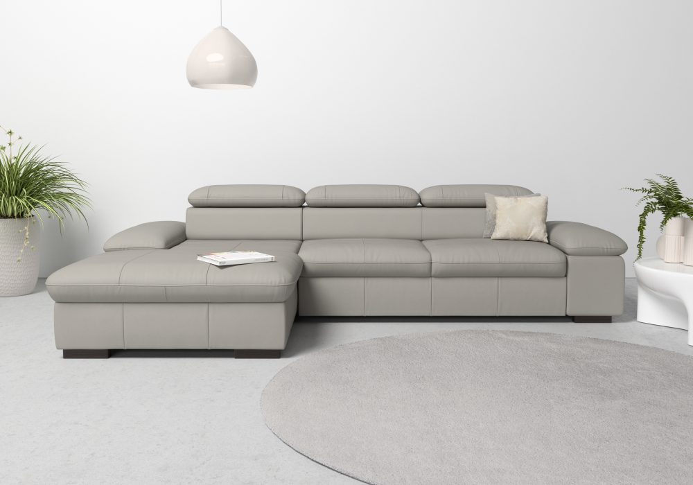 Home affaire Ecksofa »Alberto«, wahlweise mit Bettfunktion, inkl. Kopfteilverstellung, mit Recamiere