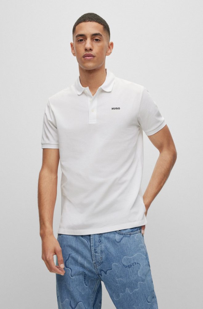 Hugo - Poloshirt, kurzarm, für Herren, Offwhite, Größe M