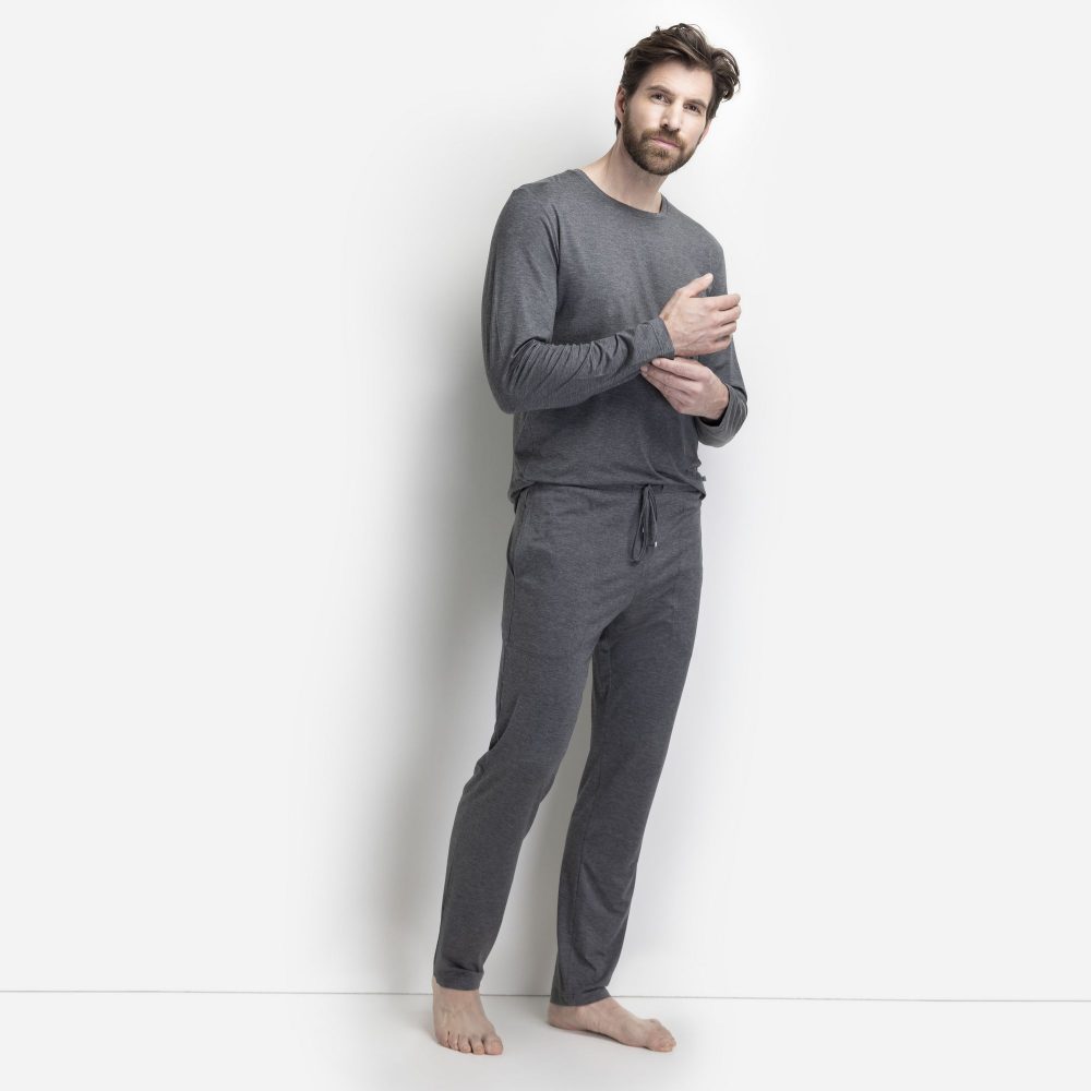 ISA bodywear - Lange Pyjamahose, für Herren, Mediumgrau, Größe XXL