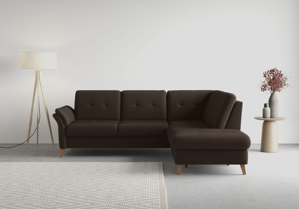 sit&more Ecksofa »Göteborg«, inklusive Sitztiefenverstellung und Federkern, wahlweise mit Bettfunktion und Bettkasten