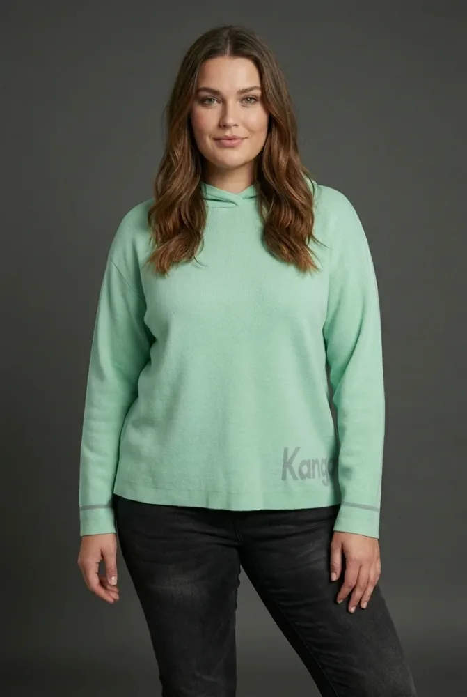 KangaROOS Kapuzenpullover aus Viskose-Mix, lässige Passform, Langarm, grosse Grössen
