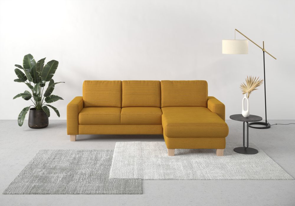 Home affaire Ecksofa »Summer«, mit Recamiere, mit oder ohne Bettfunktion und Bettkasten, Cord-Bezug