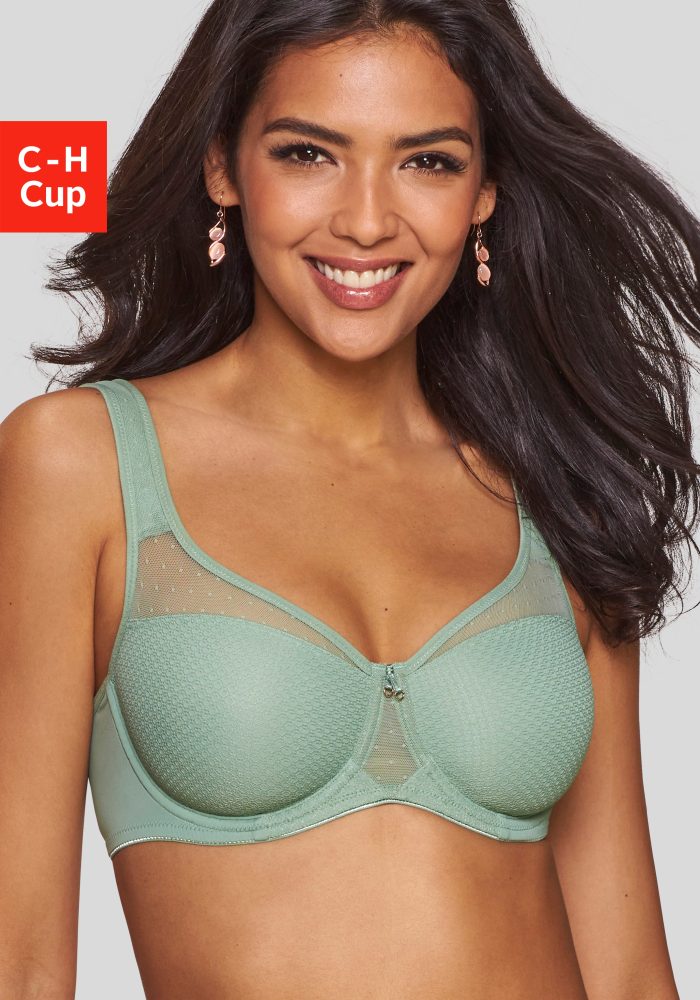 Nuance by Lascana Minimizer-BH mit Bügel und transparenten Netzeinsätzen – ideal für grosse Grössen