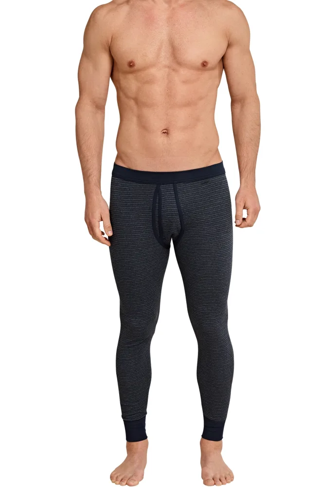 Schiesser - Feinripp Hose lang Eingriff, XXL, Marine