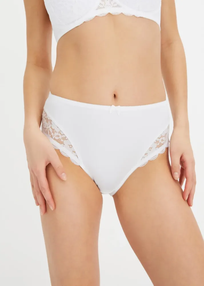 bonprix Maxislip Packung, 2 Stk. mit feiner Spitze, aus Polyamid und Elasthan, bequeme Passform