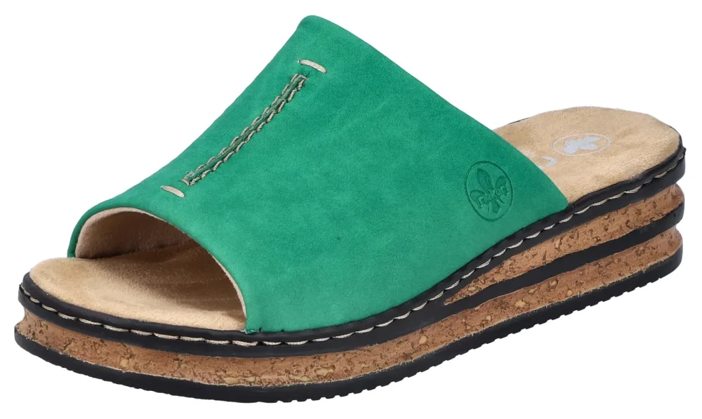 Rieker Pantolette Keilabsatz, Sommerschuh, modische Keilsohle
