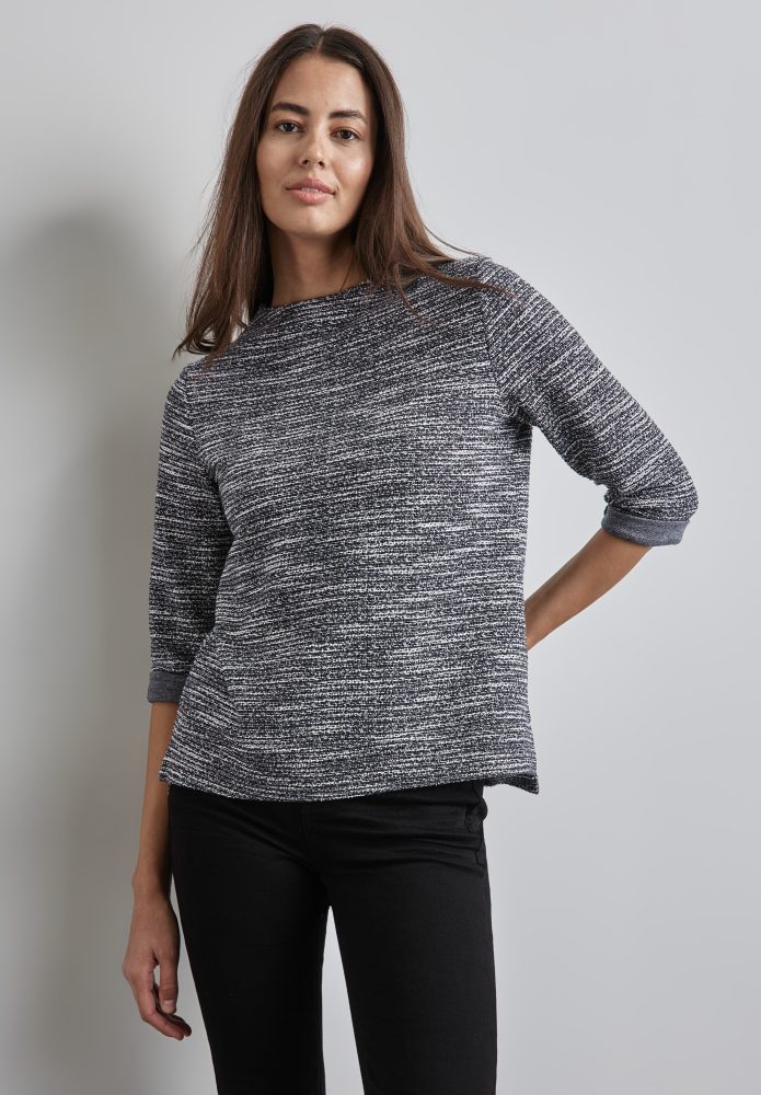 STREET ONE 3/4-Arm-Shirt mit Bouclé Struktur