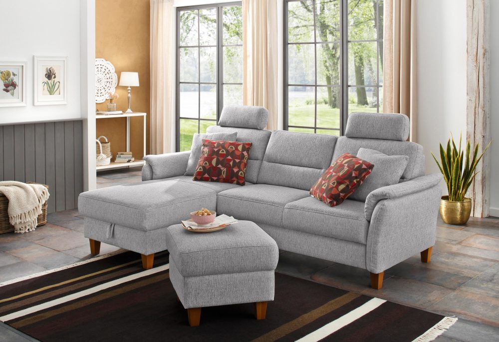 Home affaire Ecksofa »Palmera«, Federkern, wahlweise mit Bettfunktion und mit/ohne Bettkasten