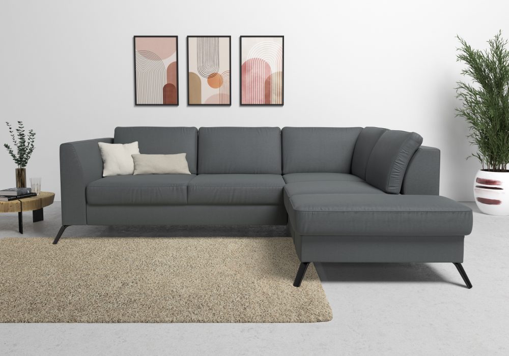 sit&more Ecksofa, inklusive Sitztiefenverstellung, wahlweise mit Bettfunktion, 15cm hoch
