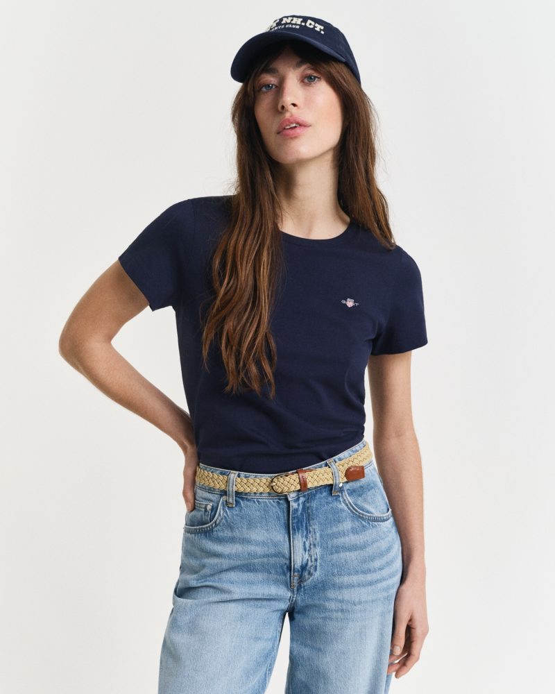 Gant - T-Shirt, für Damen, Dunkelblau, Größe S