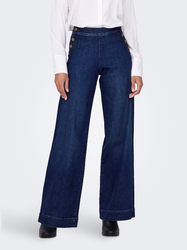 Only - High-Waist-Jeans, für Damen, Marine, Größe W26/L30