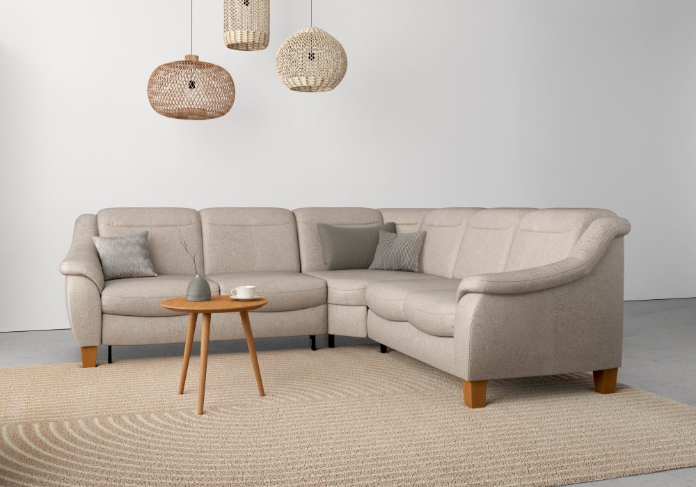 Home affaire Ecksofa »Caldera«, Federkern, wahlweise mit Kopfteilverstellung, Bettfunktion und Bettkasten, auch in Easy Care-Bezug für einfachts Reinigen mit Wasser