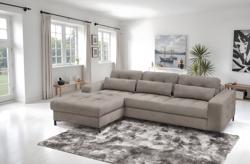 exxpo - sofa fashion Ecksofa »Bonito, mit Rücken- und Sitztiefenverstellung, inkl. Bett & Bettkasten«, Sitztiefenverstellung,Höhenverstellung