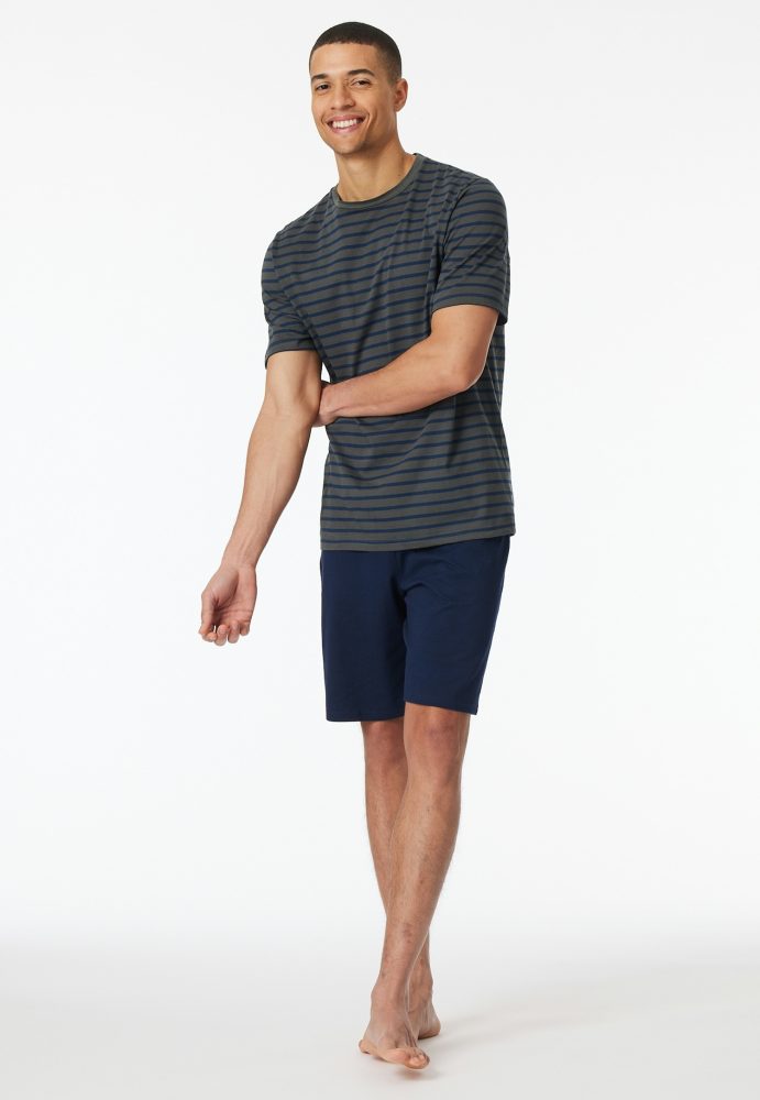 Schiesser -  Pyjama Schlafanzug  - Casual Essentials, für Herren, Anthrazit, Größe 60