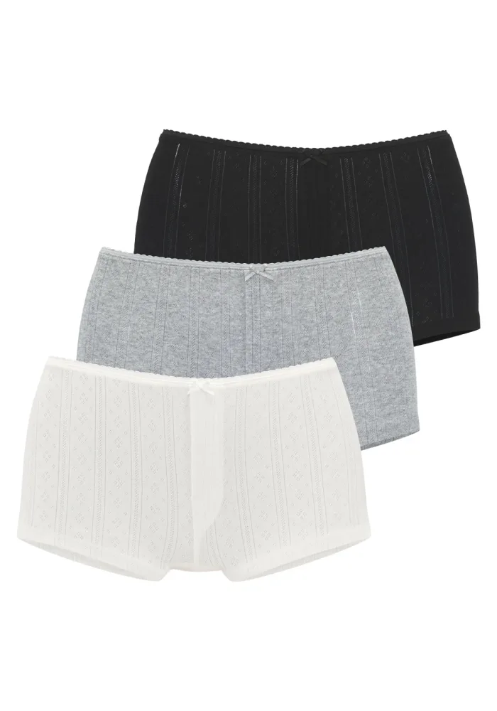 Vivance Panty 3er-Pack, aus feiner Pointelle-Ware, reine Baumwolle