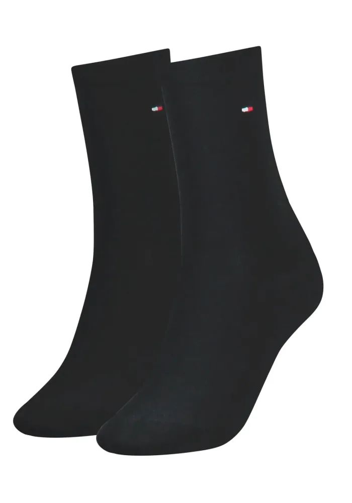 Tommy Hilfiger - Duopack, wadenlange Socken, für Damen, Black, Größe 39-42