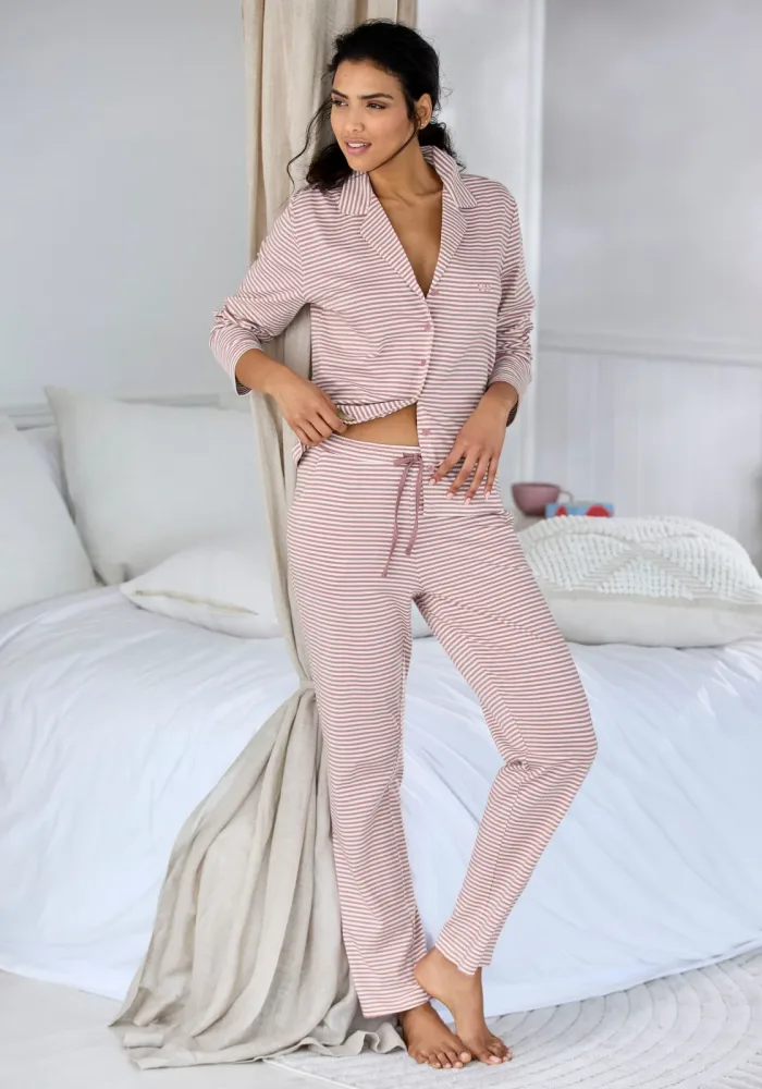 Vivance Dreams by Lascana Pyjama Set, 2 tlg. mit feinem Streifenmuster