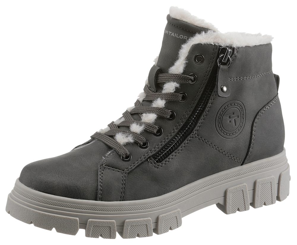 TOM TAILOR Schnürboots, mit Zierreissverschluss an der Aussenseite