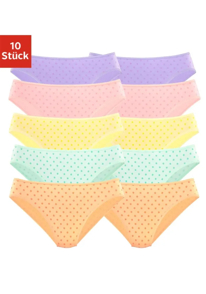 petite fleur Bikinislip 10er-Pack, aus elastischer Baumwolle