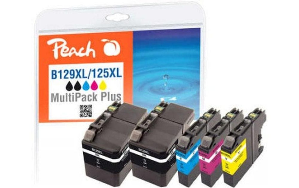 Peach Spar Pack Plus Tintenpatronen, kompatibel zu Brother LC-129XL, LC-125XL